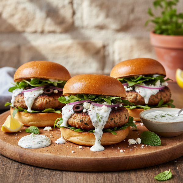 Mediterranean Turkey Sliders with Tzatziki Sauce recipe