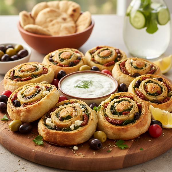 Mediterranean Turkey Spinach Pinwheels recipe