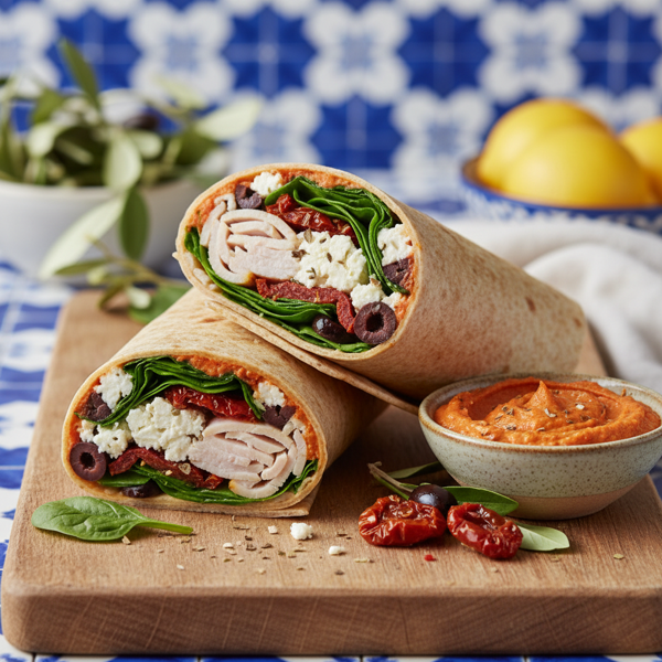 Mediterranean Turkey and Sun-Dried Tomato Wrap recipe