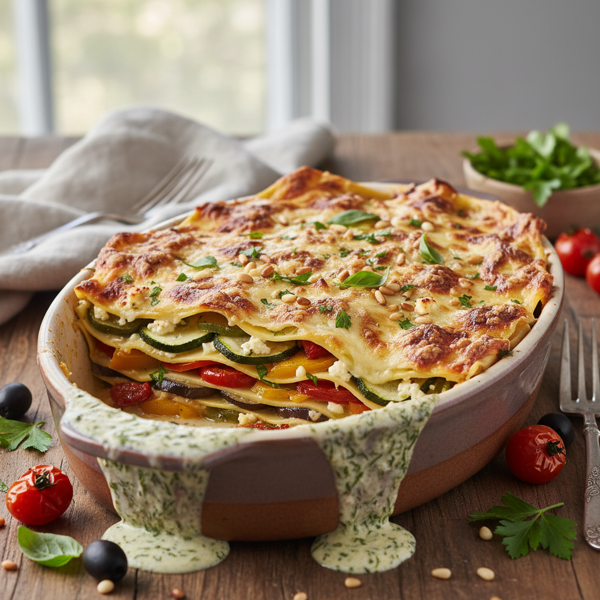 Mediterranean Vegetable Lasagna with Creamy Herb Sauce recipe