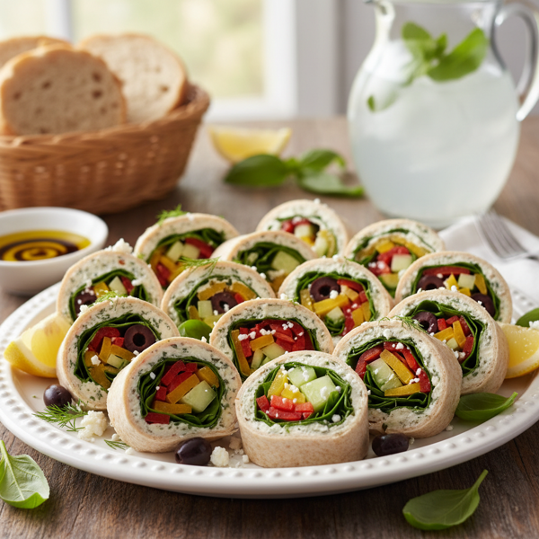 Mediterranean Veggie Cream Cheese Roll-Ups recipe