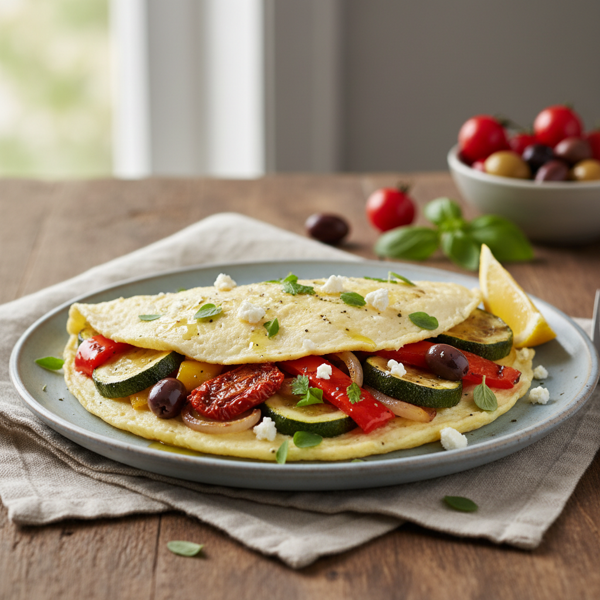 Mediterranean Veggie Egg White Omelet recipe