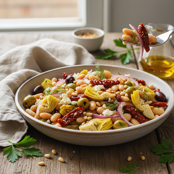 Mediterranean White Bean and Artichoke Salad recipe