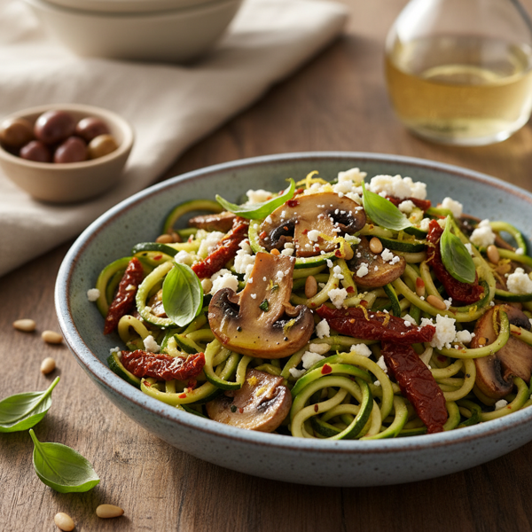 Mediterranean Zucchini and Mushroom Pasta Delight recipe