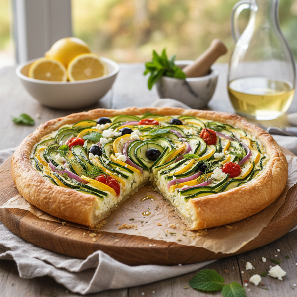 Mediterranean Zucchini and Summer Squash Tart recipe