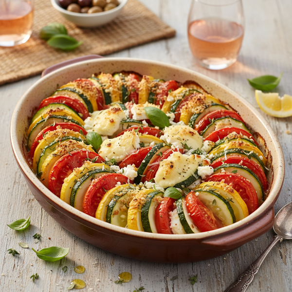 Mediterranean Zucchini and Tomato Gratin recipe