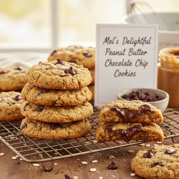 Mel's Delightful Peanut Butter Oatmeal Chocolate Chip Cookies recipe