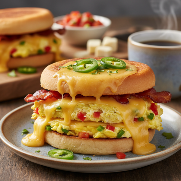 Melted Jalapeno Jack Breakfast Sandwich recipe