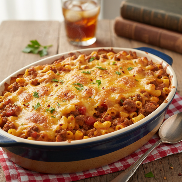 Mema's Comforting Hamburger Macaroni Bake recipe