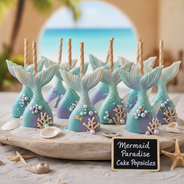 Mermaid Paradise Cake Popsicles recipe