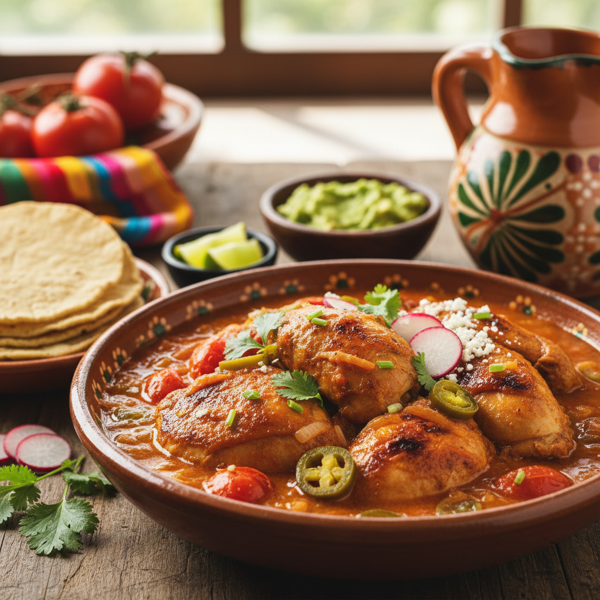 Mexican-Style Chicken in Tomato-Jalapeño Sauce recipe