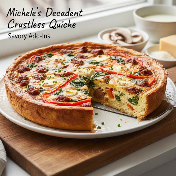 Michele's Decadent Crustless Quiche with Savory Add-Ins recipe