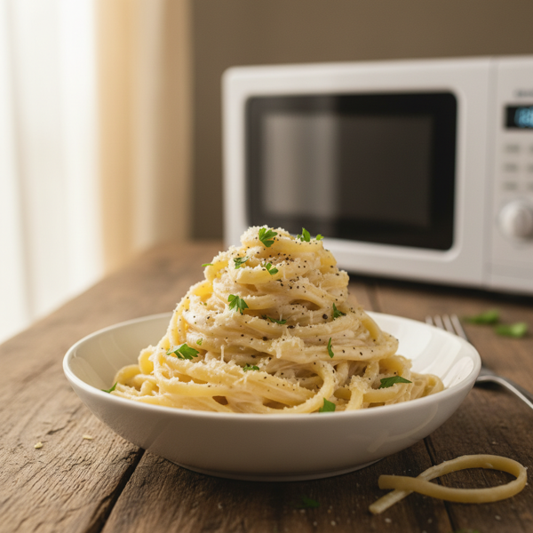 Microwave Creamy Fettuccine Alfredo for One recipe