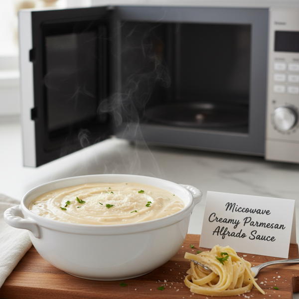 Microwave Creamy Parmesan Alfredo Sauce recipe