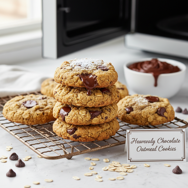 Microwave Heavenly Chocolate Oatmeal Cookies recipe