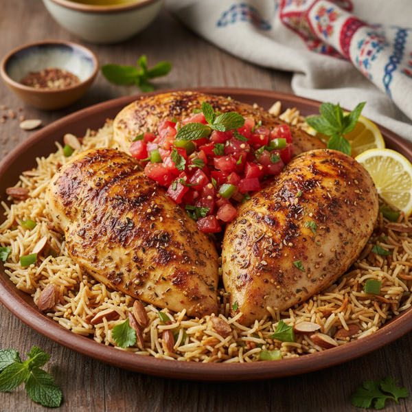 Middle Eastern Spiced Chicken with Fresh Tomato Relish recipe