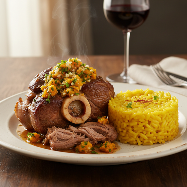 Milanese Osso Buco with Saffron-Infused Risotto recipe