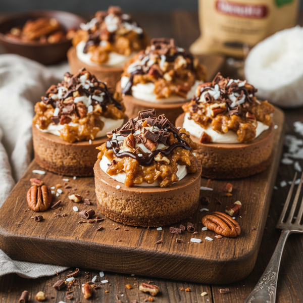 Mini German Chocolate Cheesecake Tarts recipe