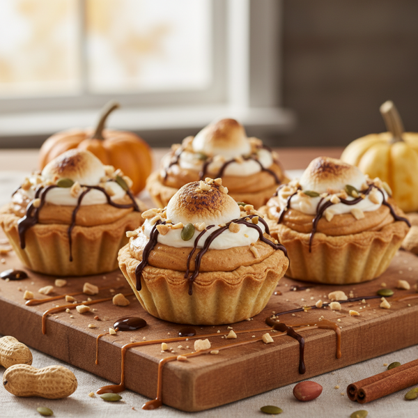 Mini Peanut Butter Pumpkin Delight Pies recipe