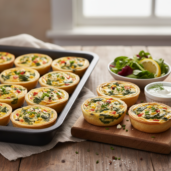 Mini Spinach and Veggie Quiche Bites recipe