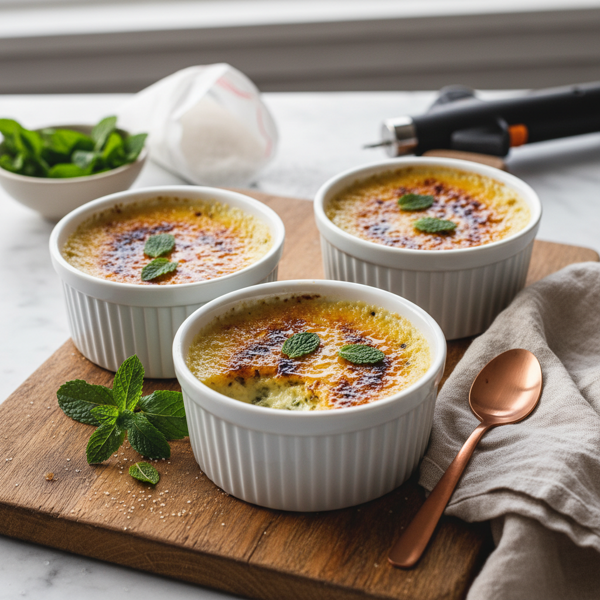Mint-Infused Crème Brûlée recipe