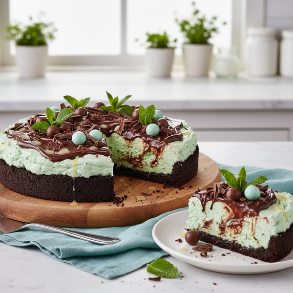 Mint Chocolate Mousse Delight Pie recipe