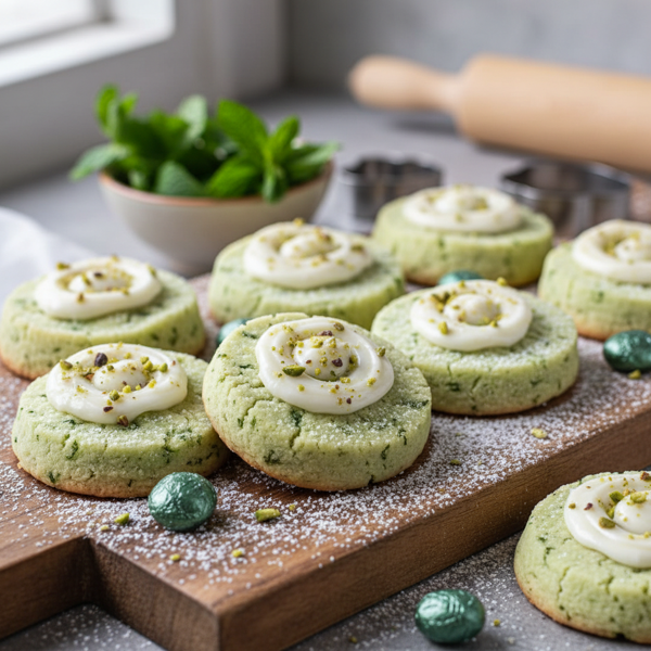 Minty Green Delight Shortbread Cookies recipe