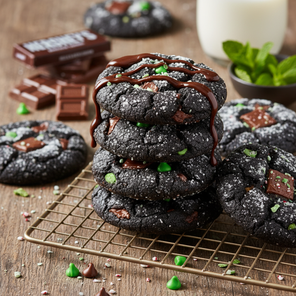 Minty Hershey's Double Chocolate Cookies recipe