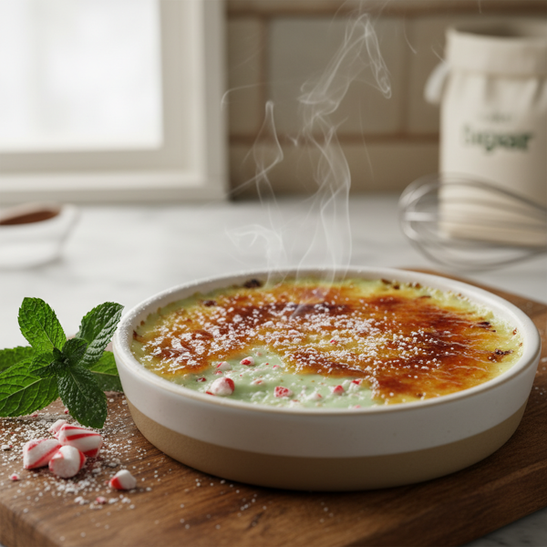Minty Peppermint Crème Brûlée recipe