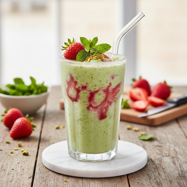 Minty Strawberry Green Shake recipe