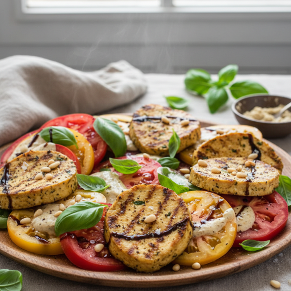 Miso-Infused Vegan Caprese with Herbed Tofu recipe