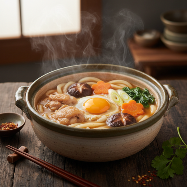 Miso Nikomi Udon with Chicken and Vegetables recipe