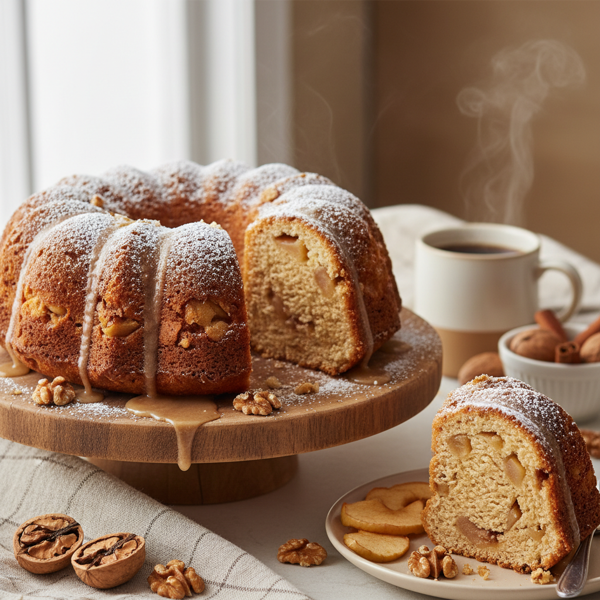 Moist Apple Walnut Cinnamon Bundt Delight recipe