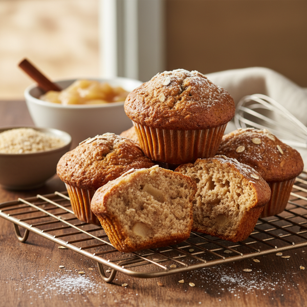Moist Applesauce and Bran Muffins recipe