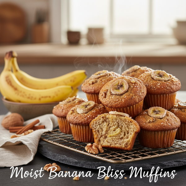 Moist Banana Bliss Muffins recipe