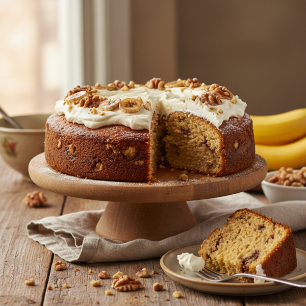 Moist Banana Nut Cake recipe