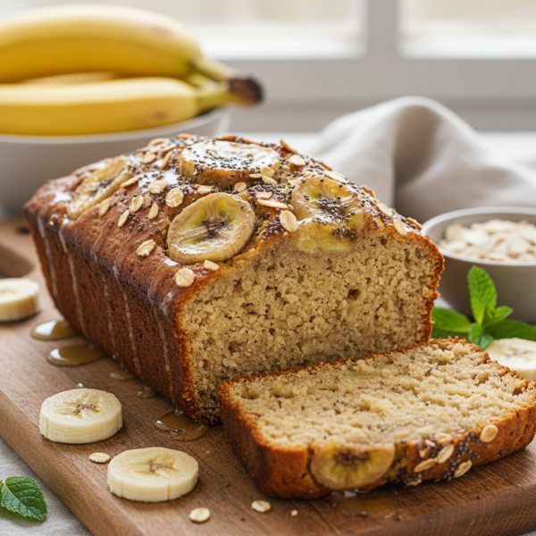 Moist Banana Oatmeal Loaf recipe