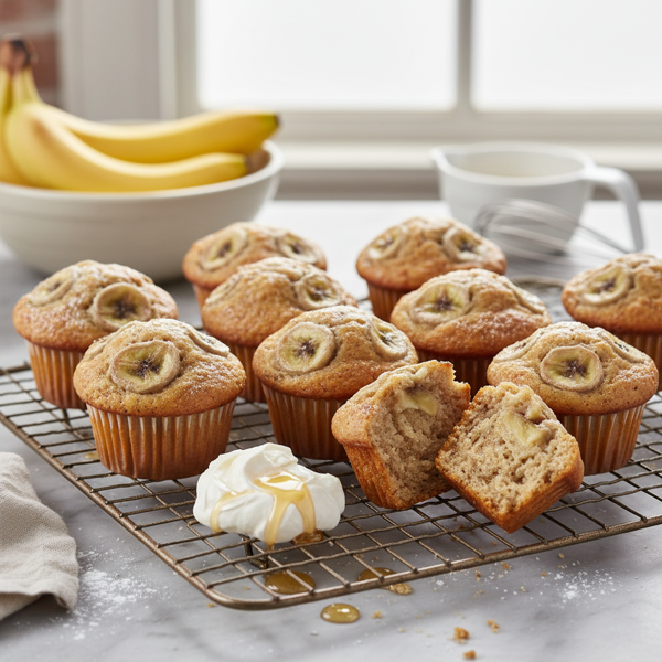 Moist Banana Sour Cream Muffins recipe