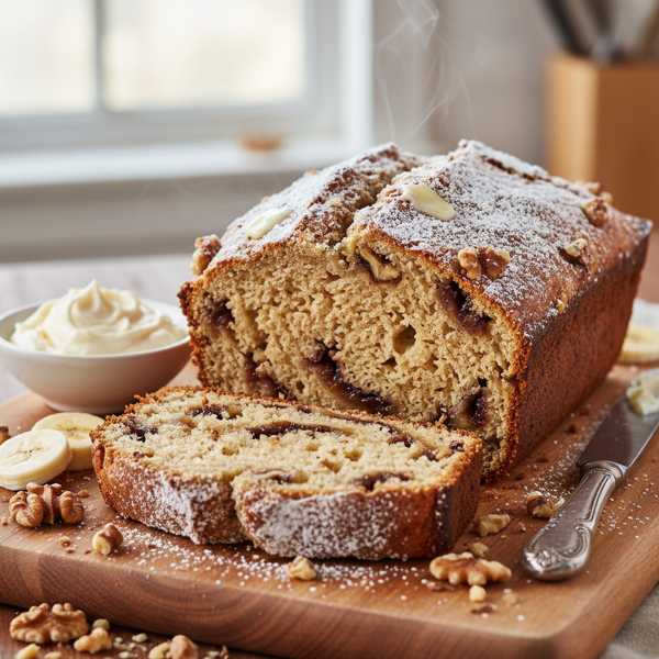 Moist Banana Walnut Buttermilk Bread recipe