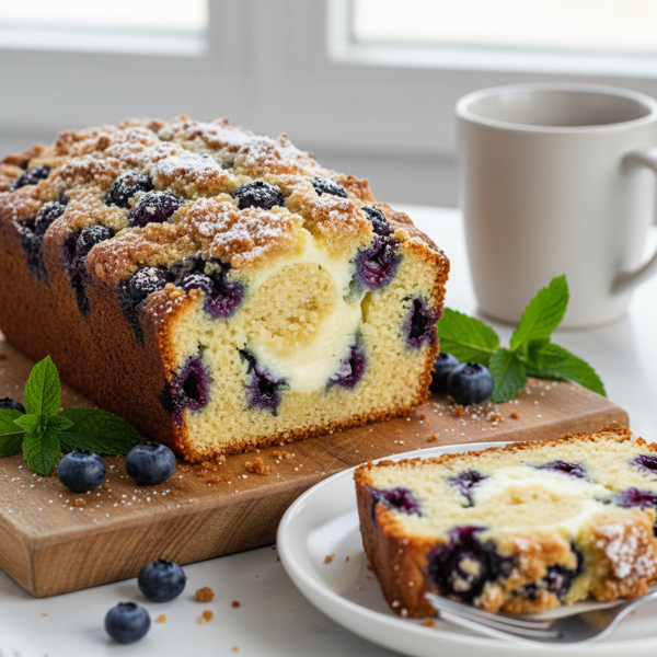 Moist Blueberry Cream Cheese Loaf recipe