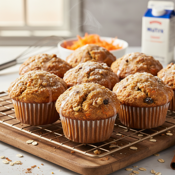 Moist Carrot-Bran Buttermilk Muffins recipe