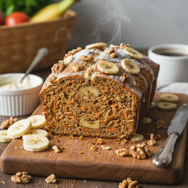Moist Carrot Banana Nut Bread recipe