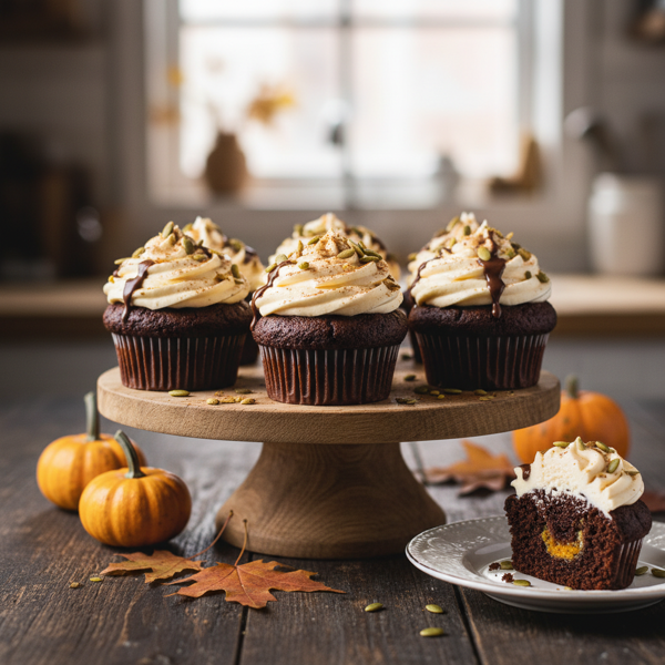 Moist Chocolate Pumpkin Cupcakes recipe