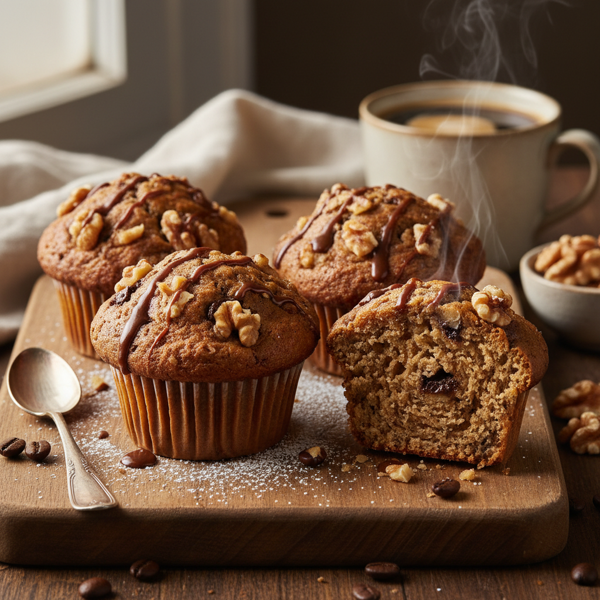 Moist Coffee Walnut Delight Muffins recipe