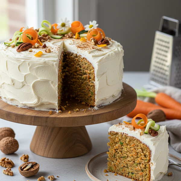 Moist Dairy-Free Carrot & Zucchini Cake recipe