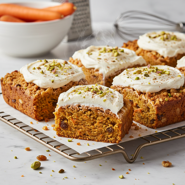 Moist Eggless Carrot Delight Bars recipe