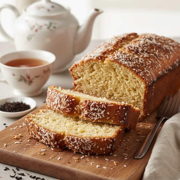Moist English Coconut Tea Bread recipe