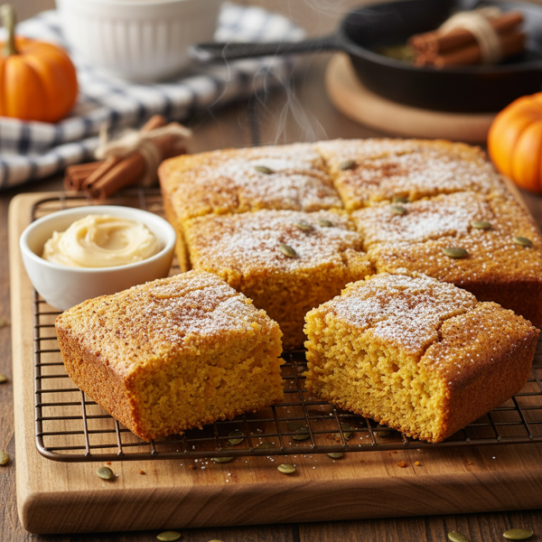 Moist Gluten-Free Pumpkin Spice Cornbread recipe