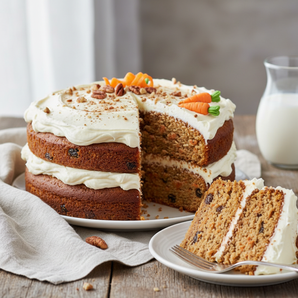 Moist Low-Fat Carrot Cake with Cream Cheese Frosting recipe