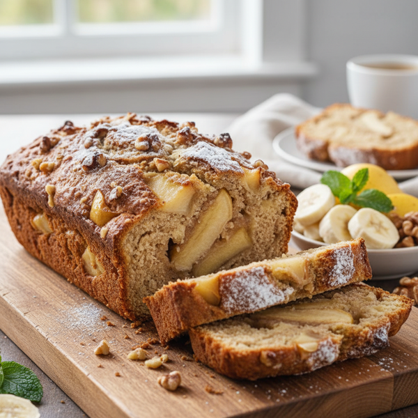 Moist Pear and Banana Fusion Bread recipe